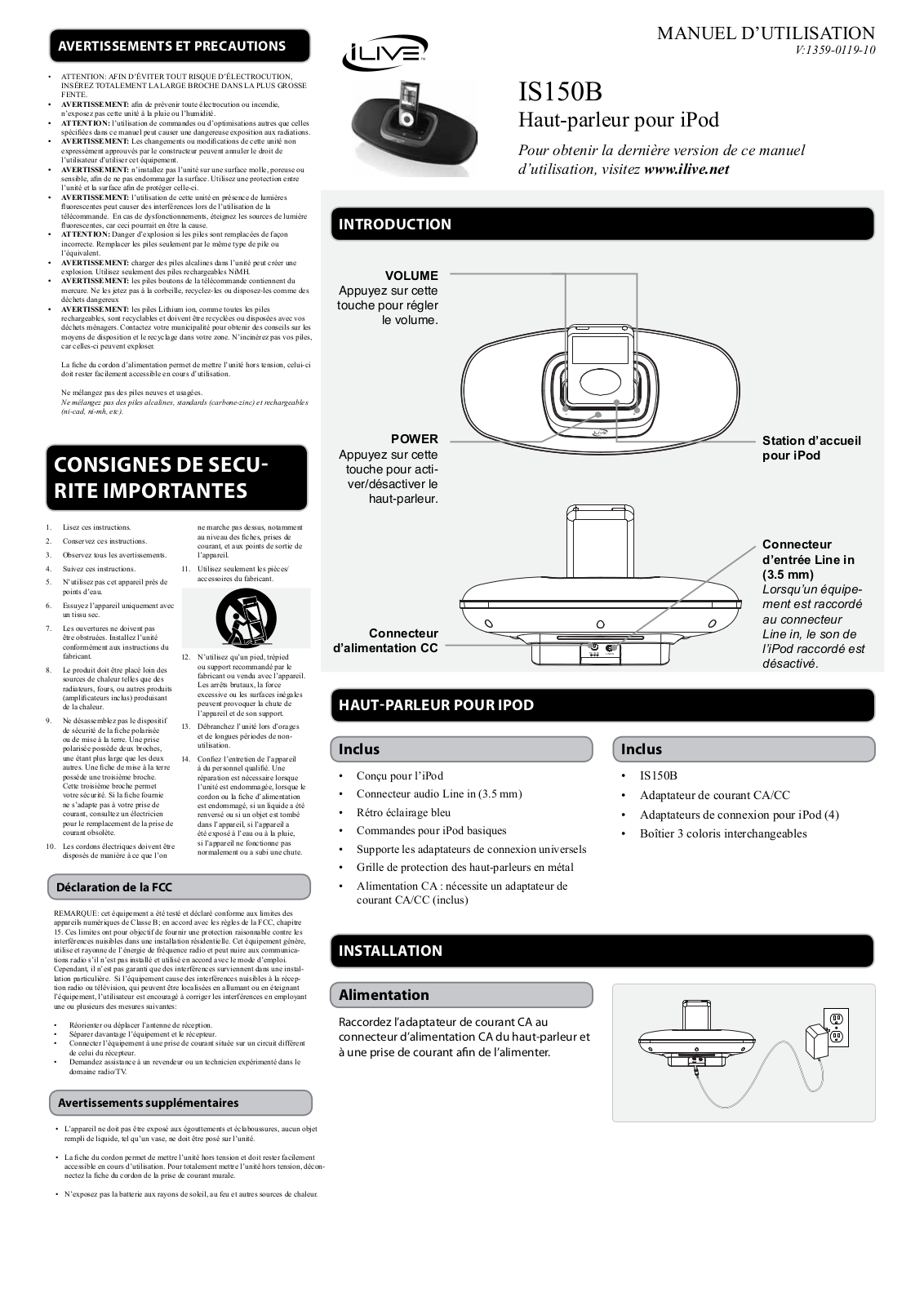 iLive IS150 Instruction Manual