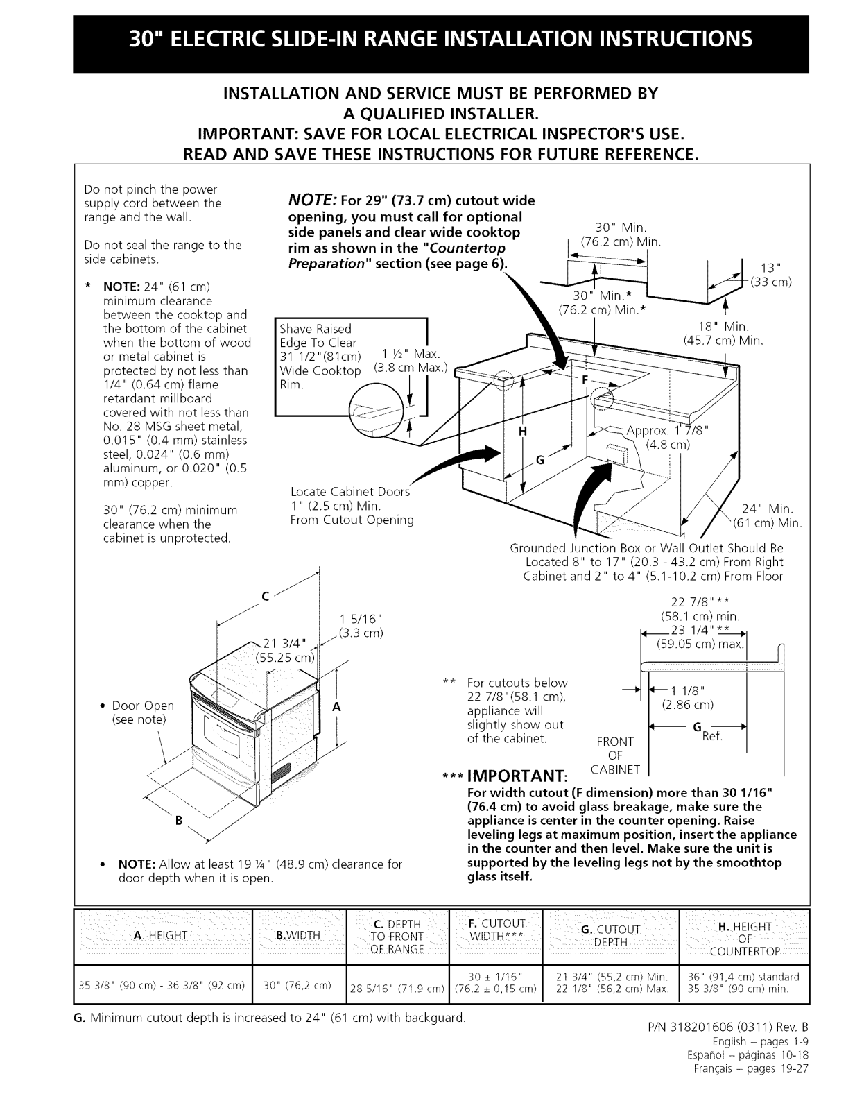 Frigidaire CFES367DB3, CFES367DC3, CFES367DC4, CFES367DQ3, CFES367DS3 Installation Guide - ManualMachine.com