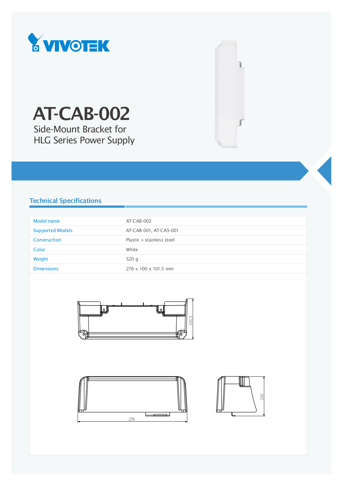 Vivotek AT-CAB-002 Specsheet