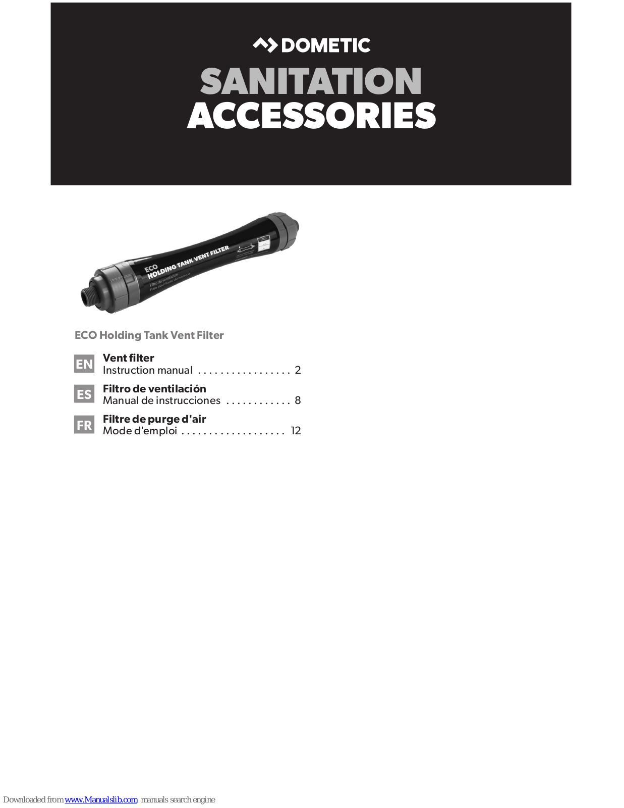 Dometic ECO Holding Tank Vent Filter Instruction Manual