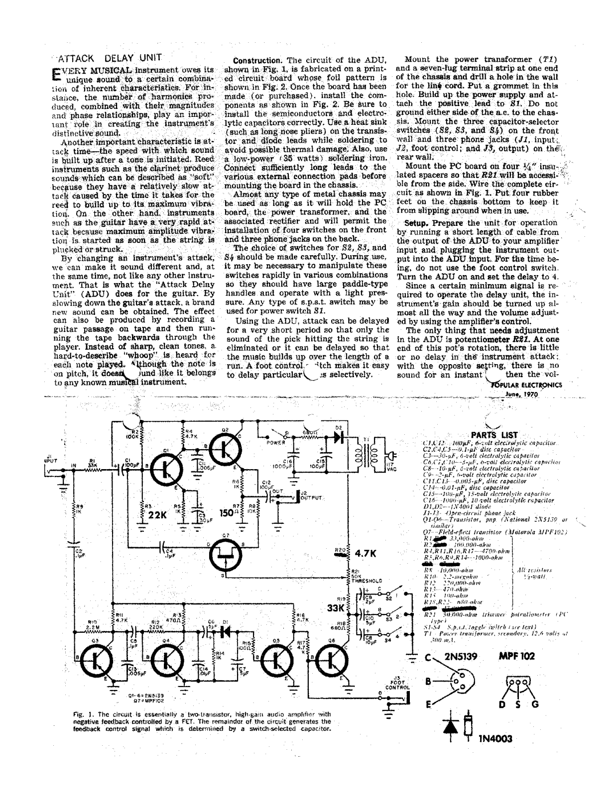 PAiA Electronics Attack Delay Unit User's Manual