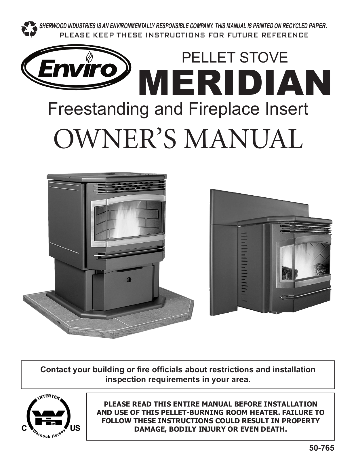 Enviro C-11153, Meridian 50-765 User Manual