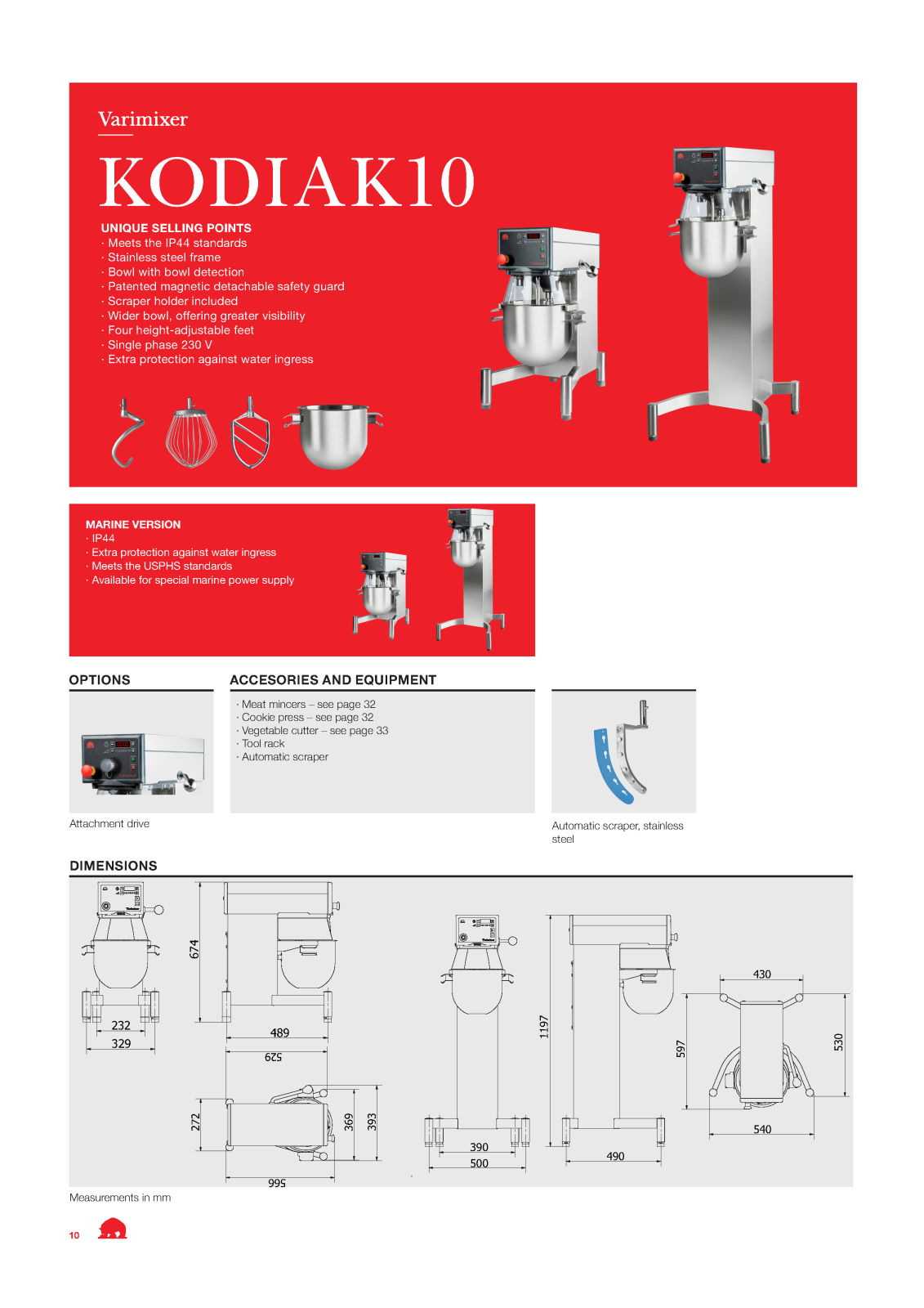 Bear Varimixer KODIAK 10 User guide