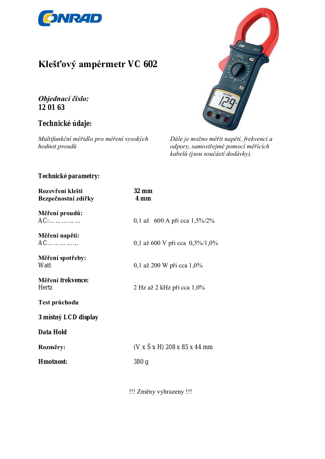 VOLTCRAFT VC-602 User guide