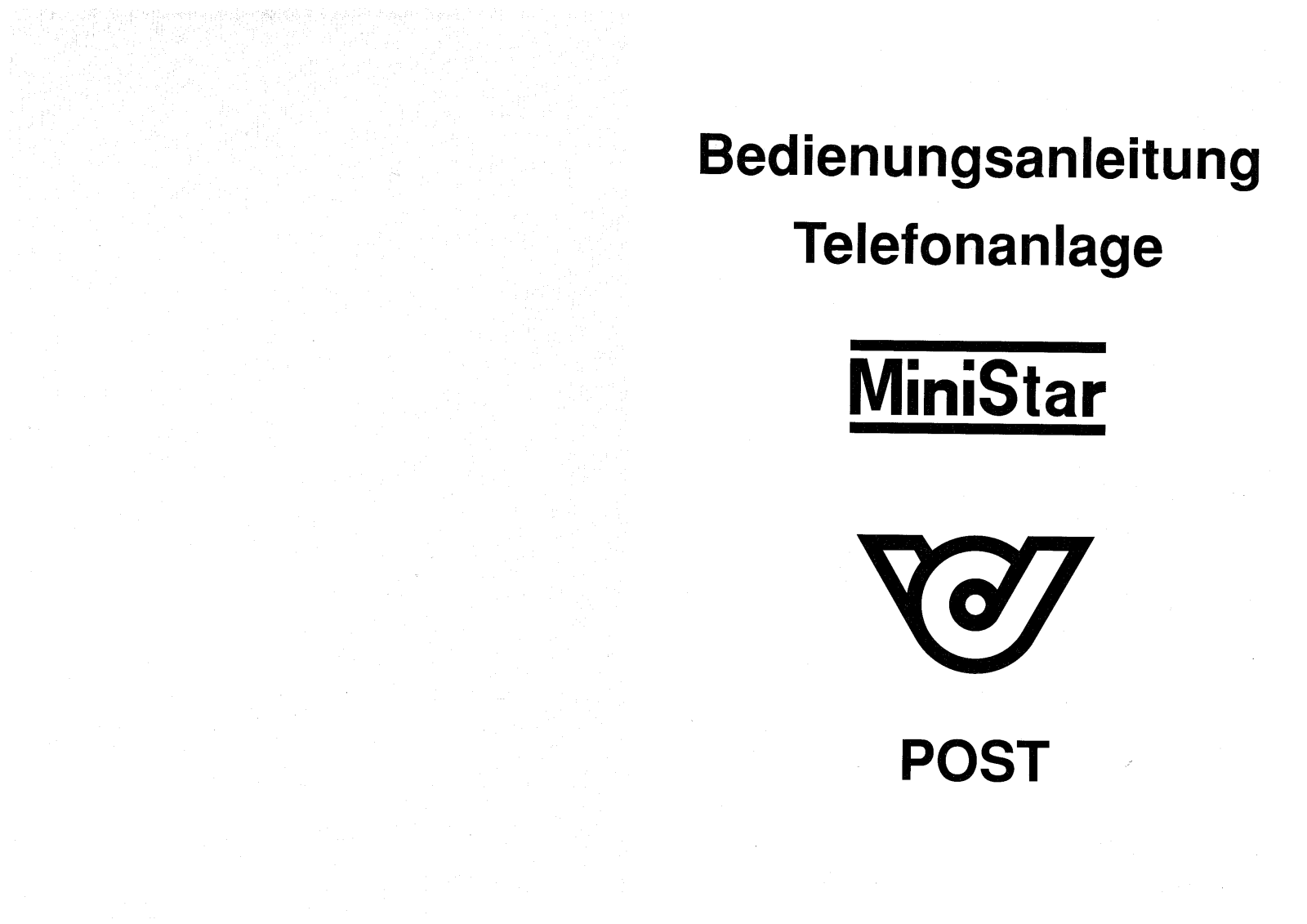 POST MiniStar Operating Instructions