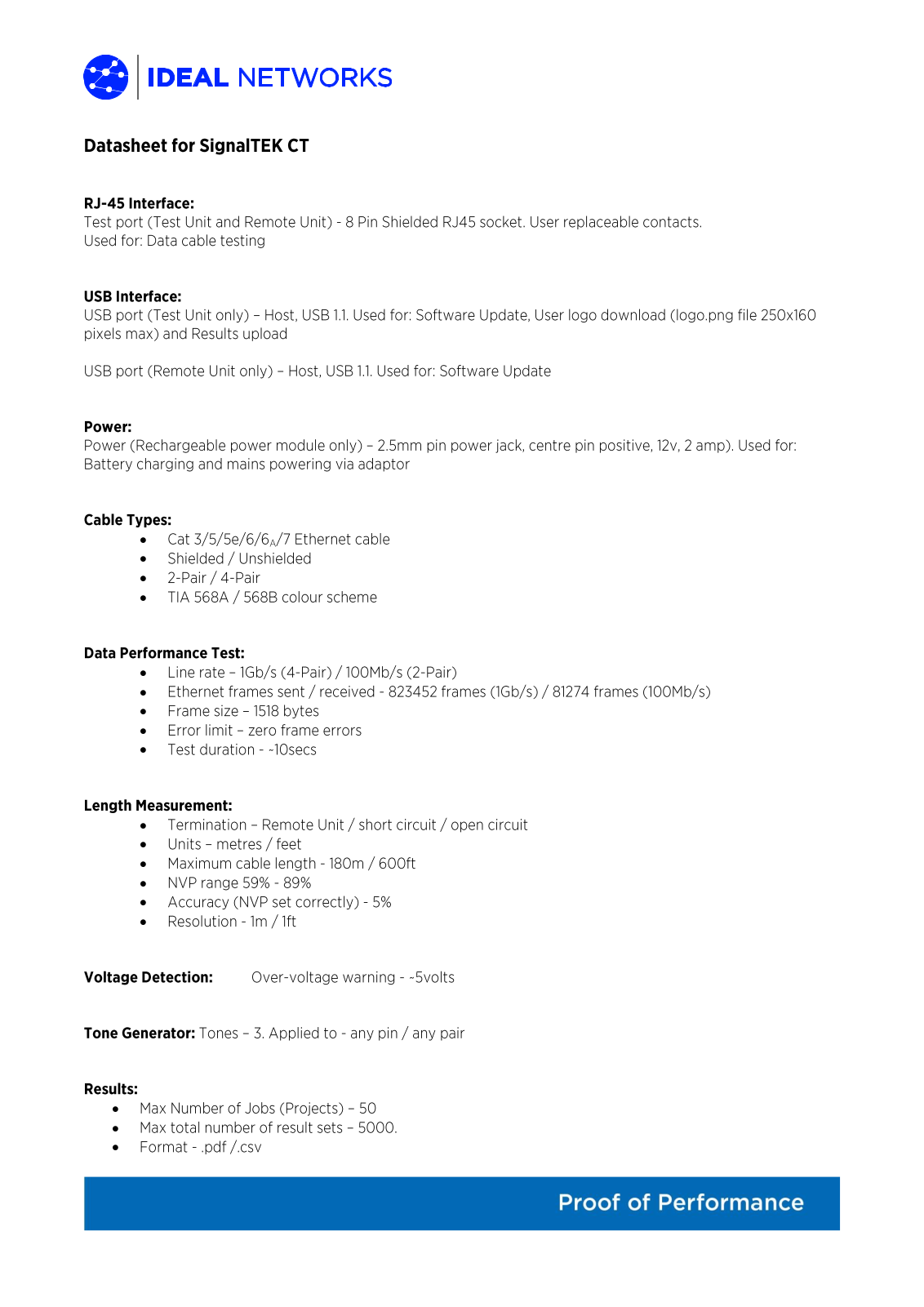 IDEAL Industries SignalTEK CT Data Sheet