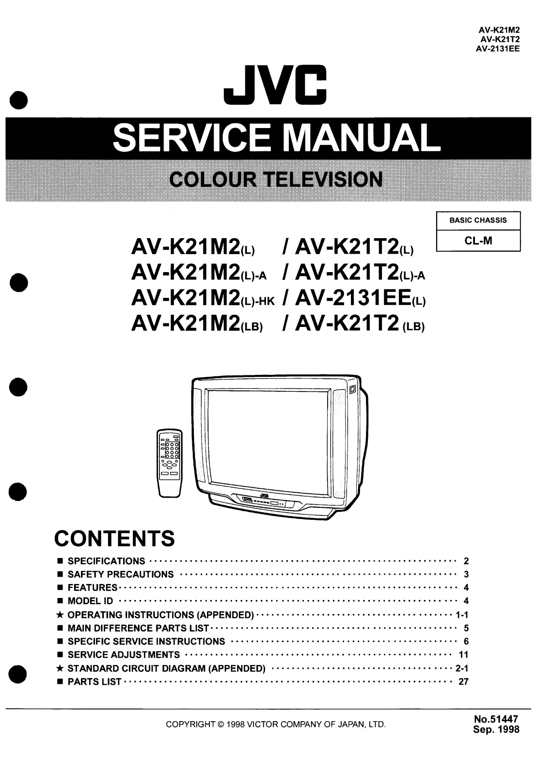 JVC AV-K21M2, AV-K21T2, AV-2131EE Schematic