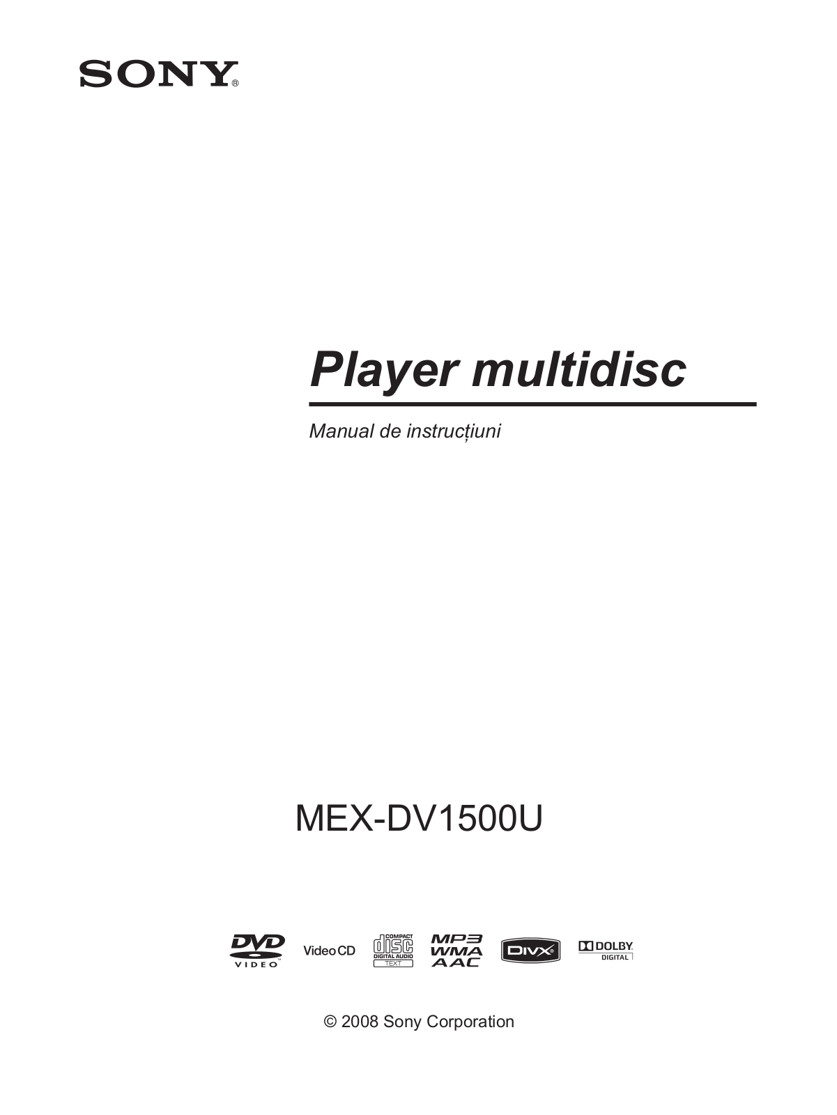 Sony MEX-DV1500U User Manual