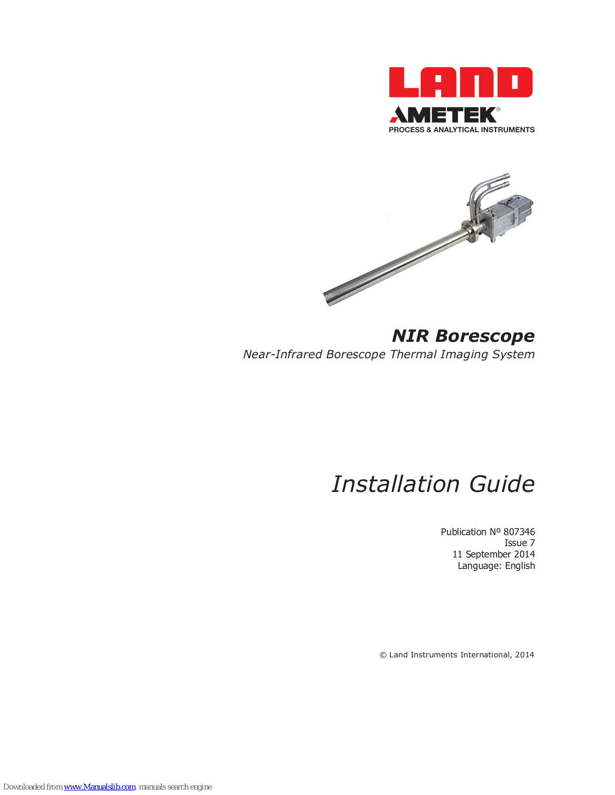 Land Instruments International NIR Borescope Installation Manual - ManualMachine.com