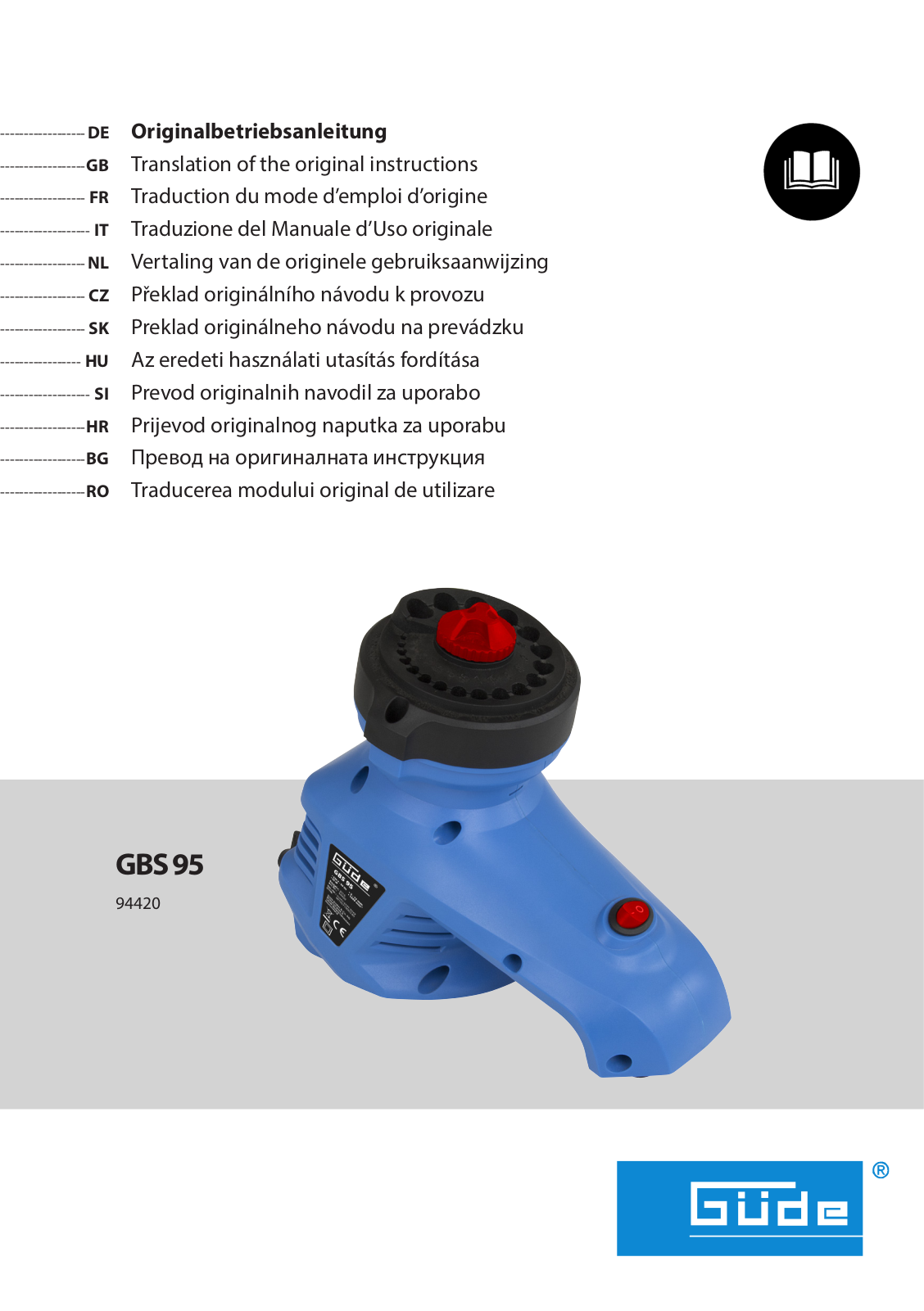 Gude GBS 95 Translation Of The Original Instructions