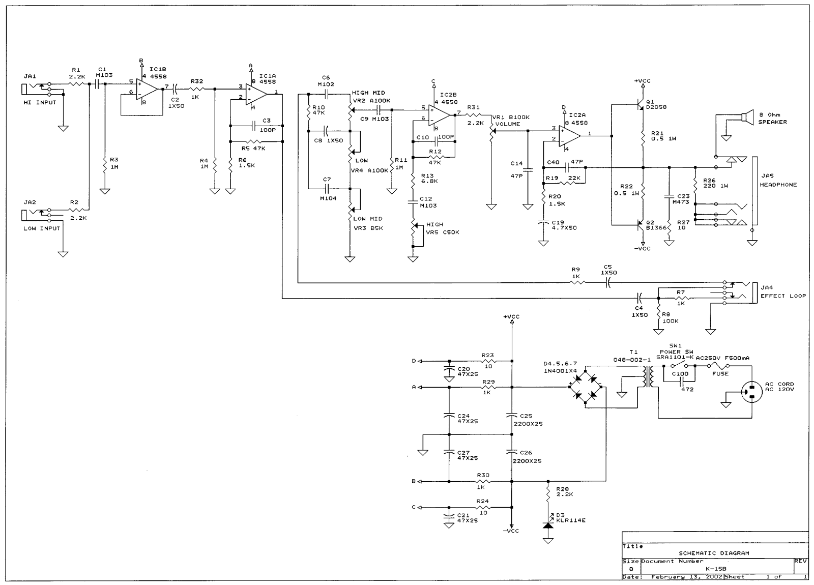 Kramer k15b schematic