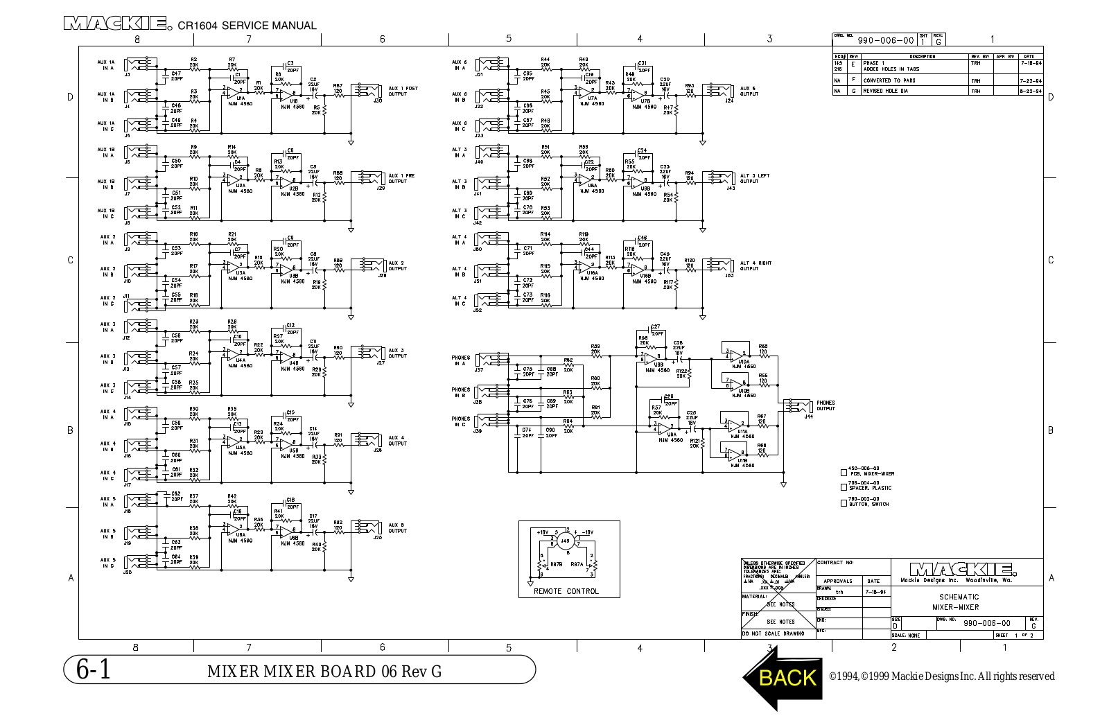 Mach 1 Acoustics CR-1604 Schematic