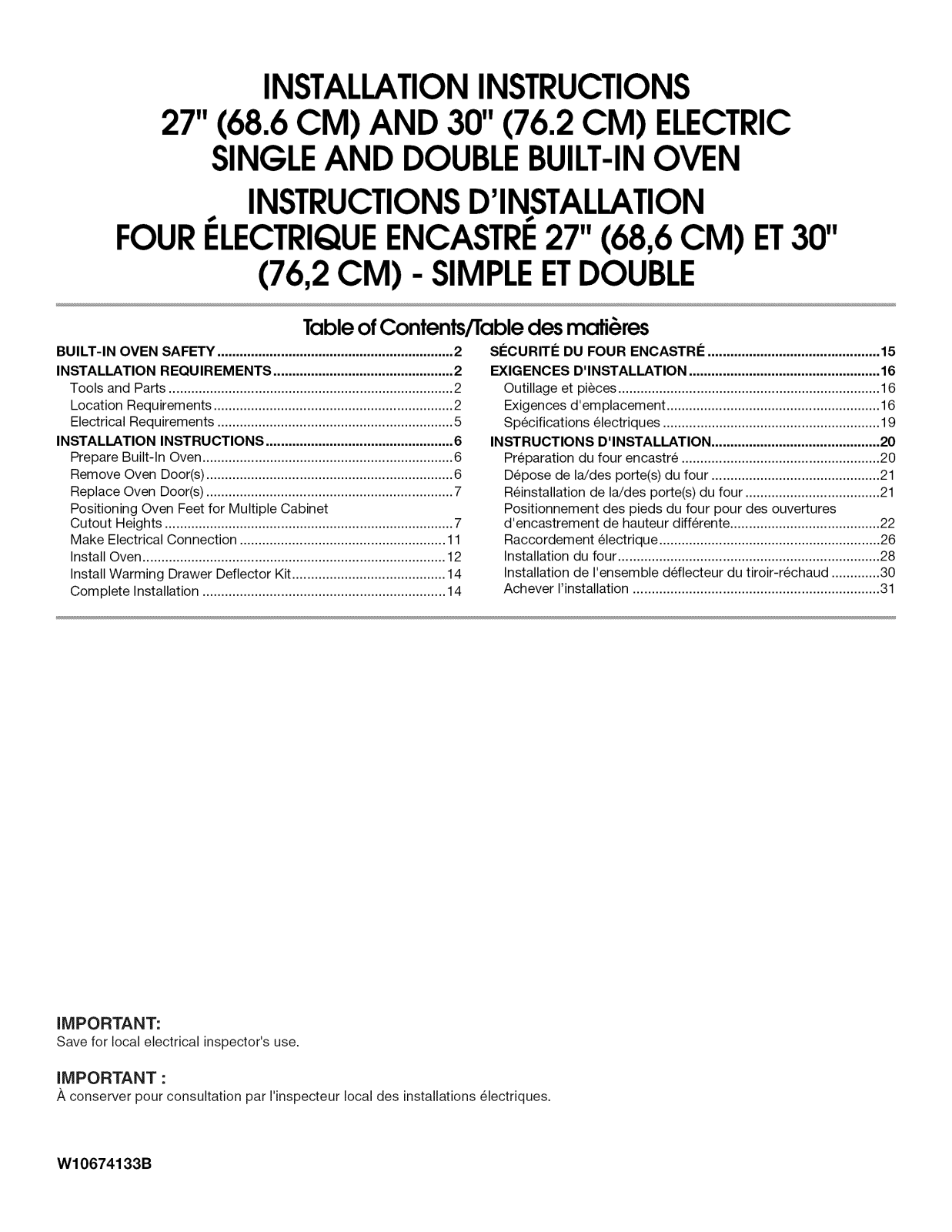 Maytag MEW9627FW00, WOD51EC0AB05, WOD51EC0AS04, MEW9530FZ01, MEW9630FW00 Installation Guide