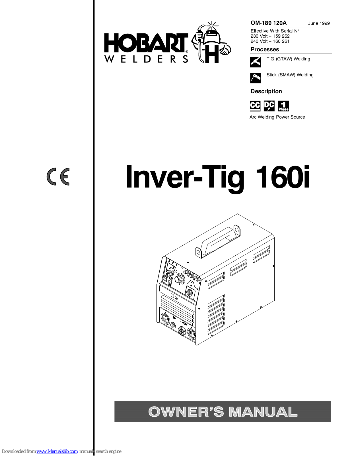 Hobart Inver-Tig 160i Owner's Manual