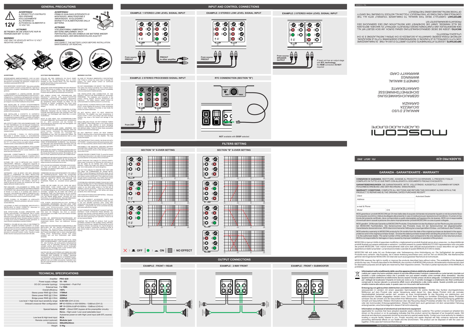 Mosconi PRO430 User guide - ManualMachine.com