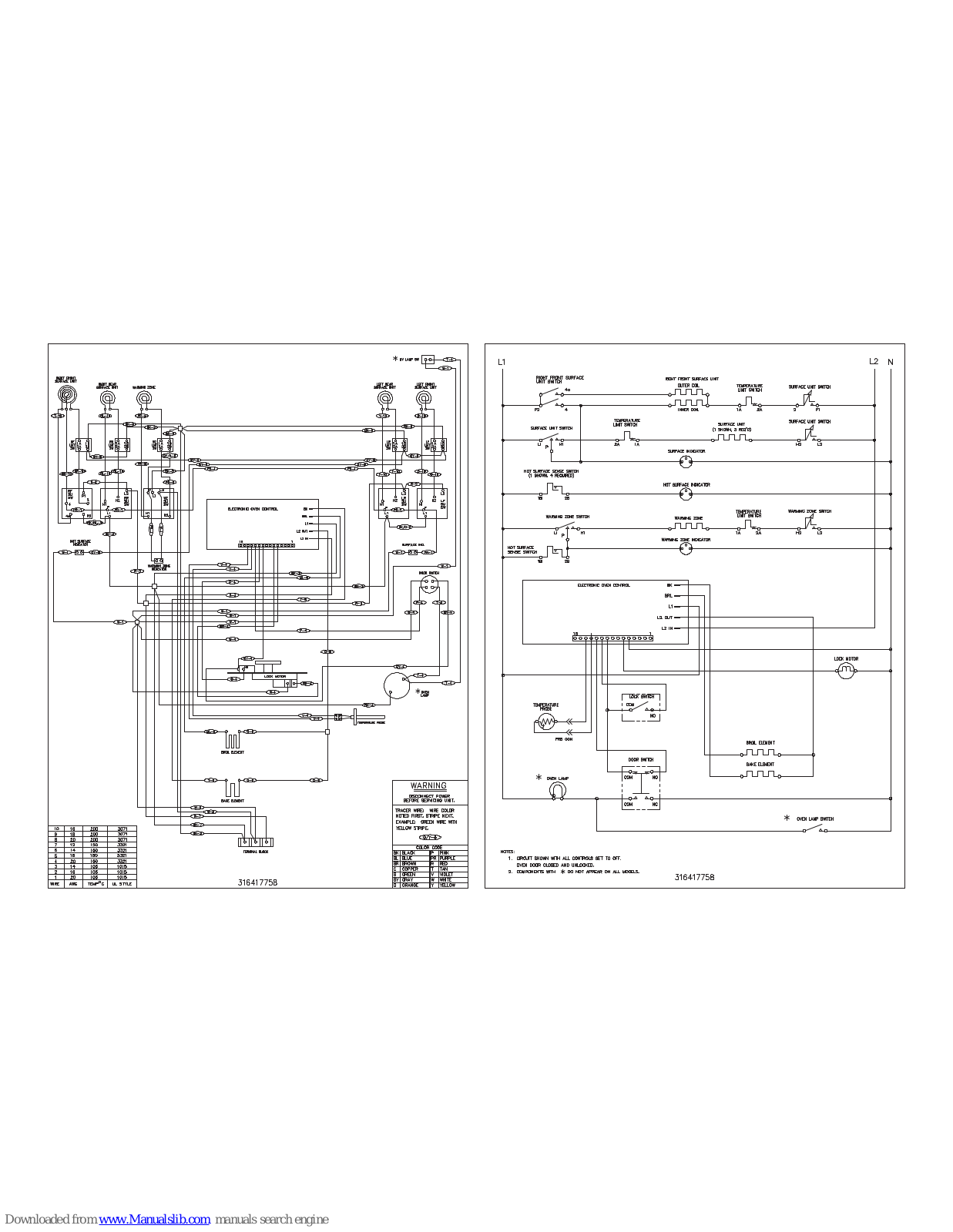 Frigidaire FEFL64DSDE Wiring Diagram