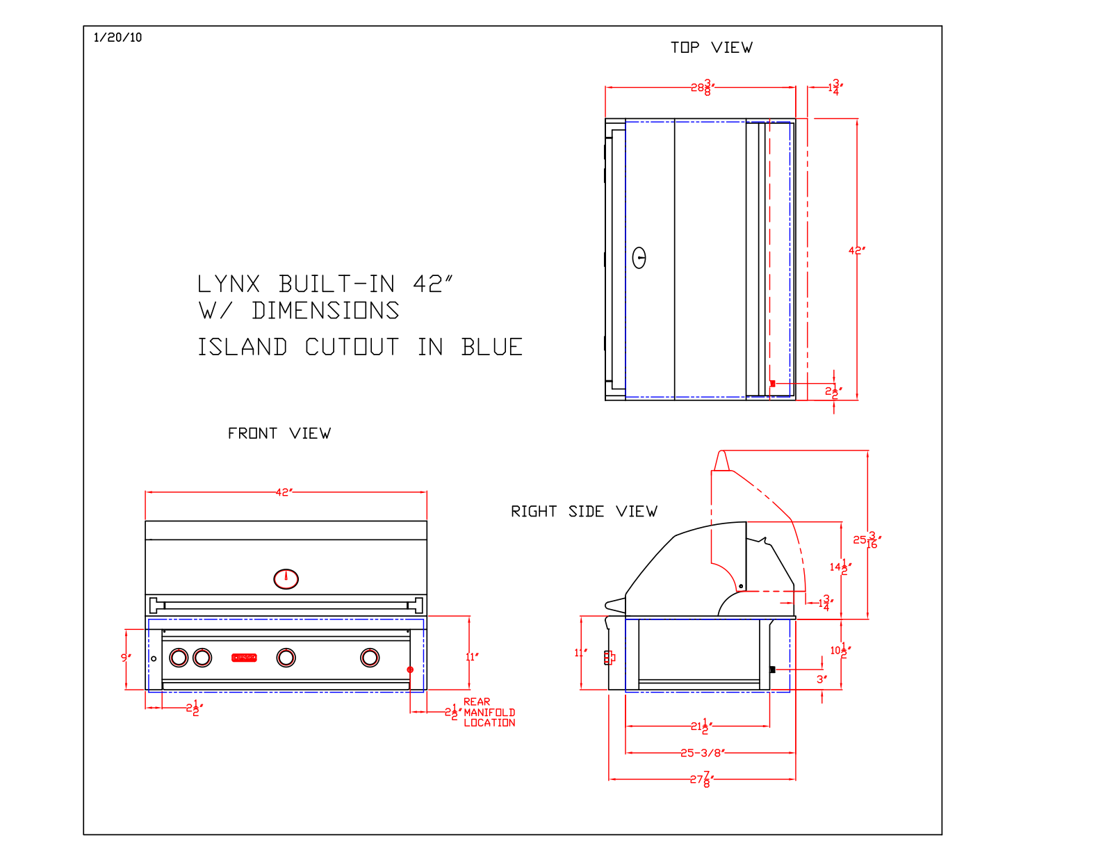 Lynx L42R3LP Dimension Guide