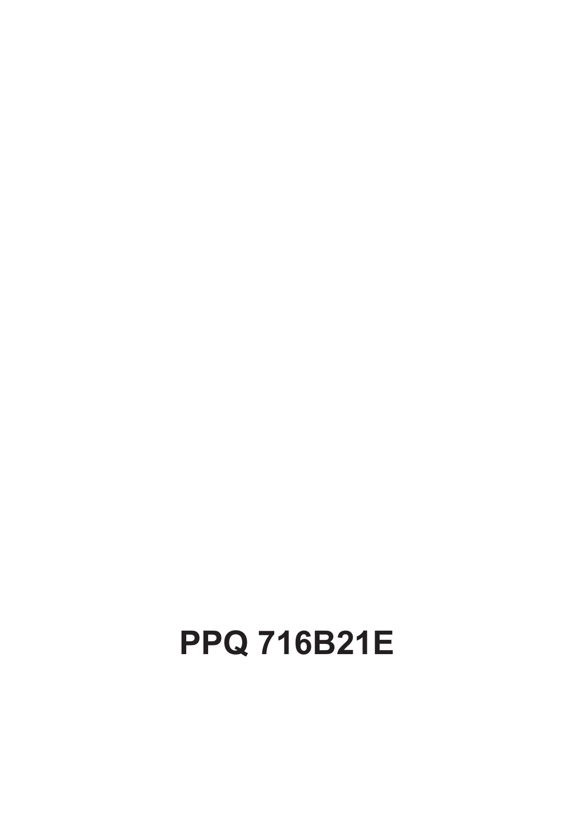 Bosch PPQ716B21E User Manual