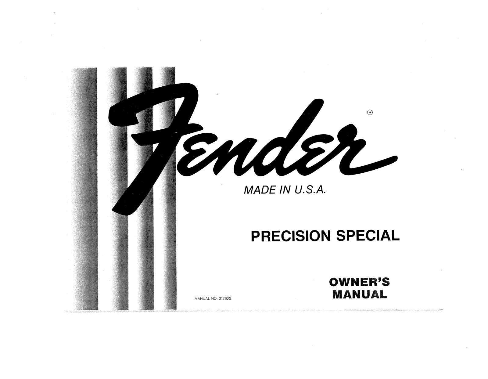 Fender Precision-Specia Operation Manual