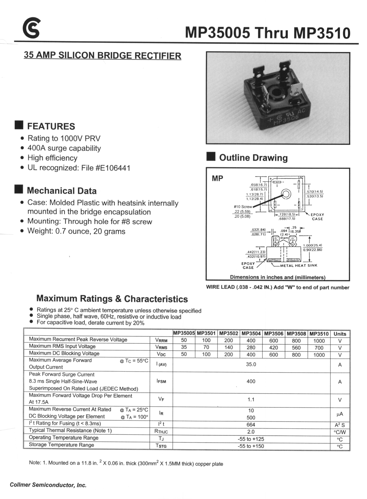 CALLMER MP35005, MP3501, MP3508, MP3502, MP3504 Datasheet