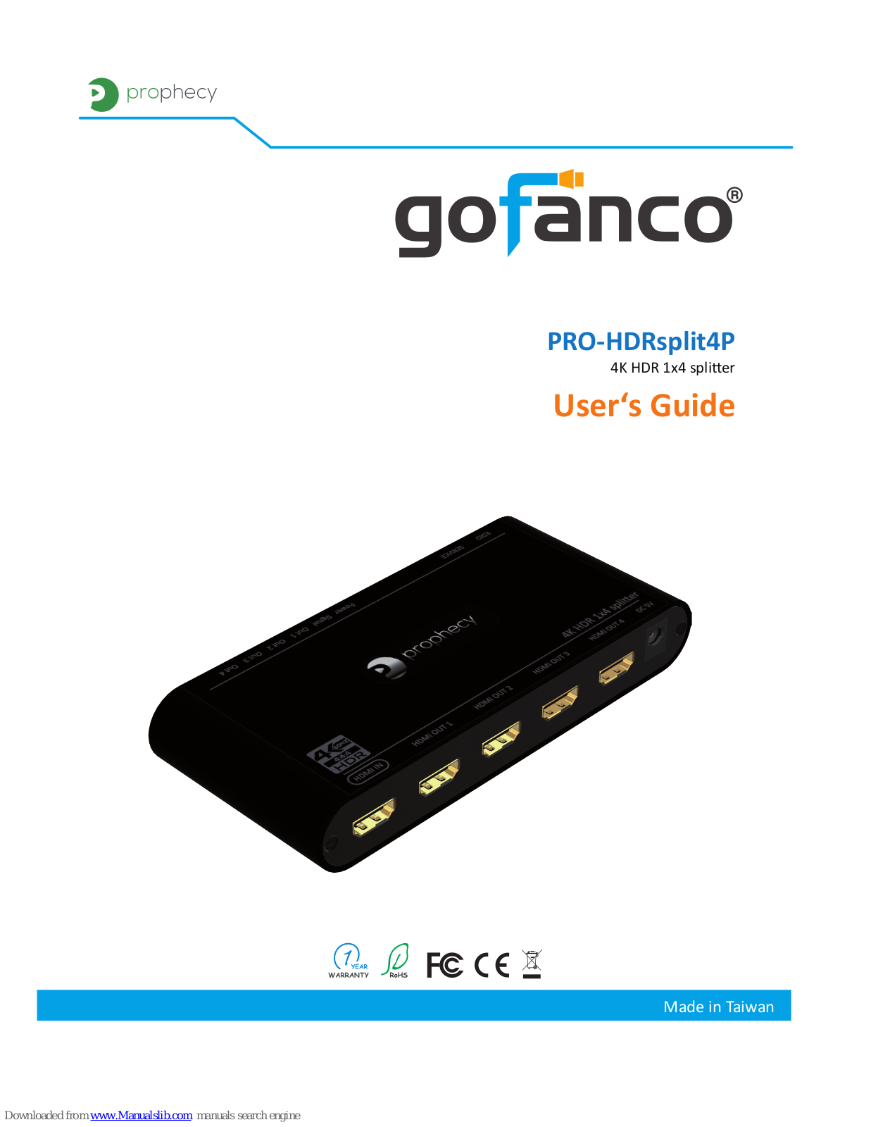 gofanco PRO-HDRsplit4P, PRO-HDRsplit2P User Manual