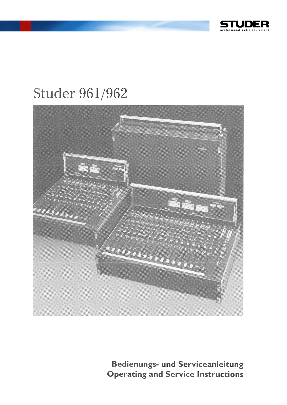 Studer 961, 962 Service manual