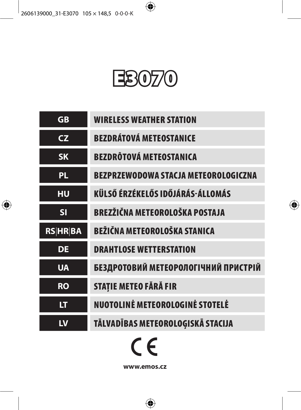 Emos E 3070 User Manual