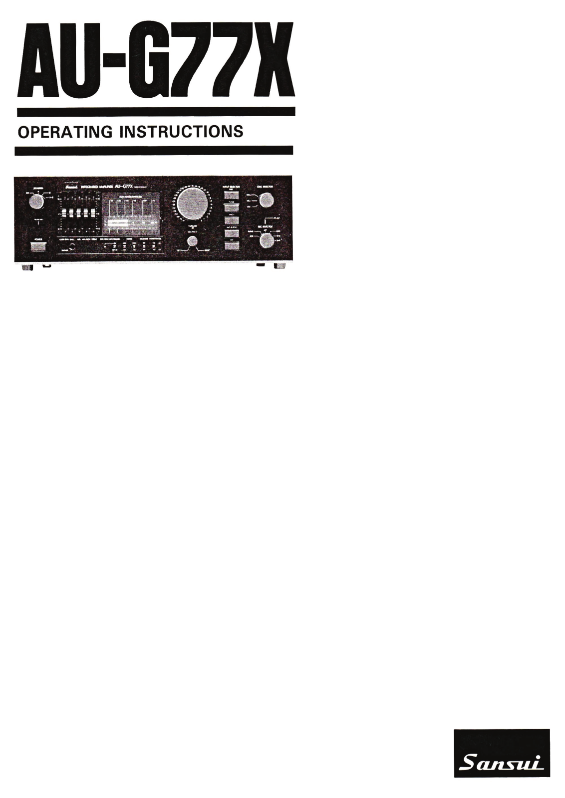 Sansui AU-G77-X Owners Manual