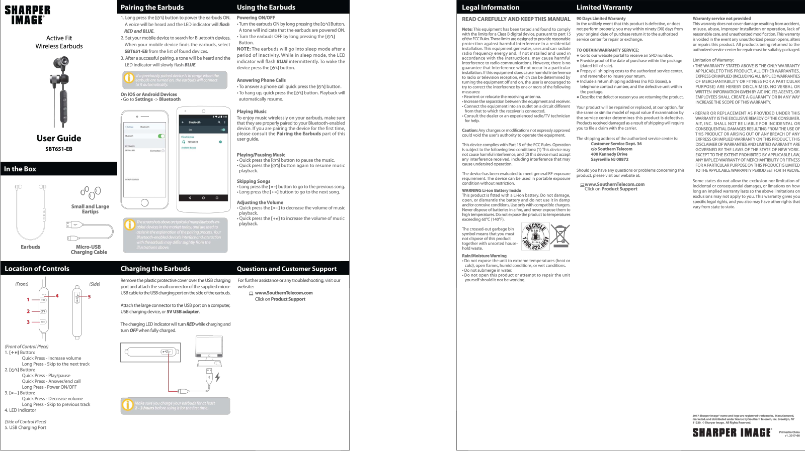 Sharper image SBT651-EB User Manual