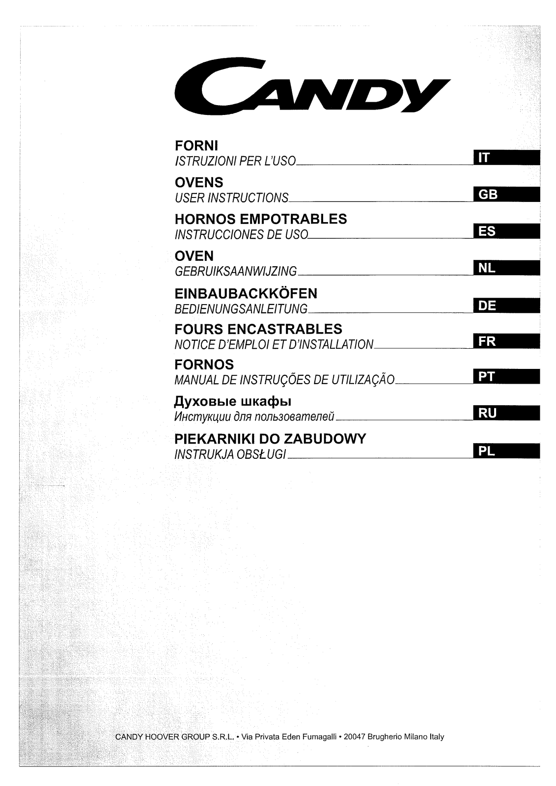 Candy FVP 729 X User Manual