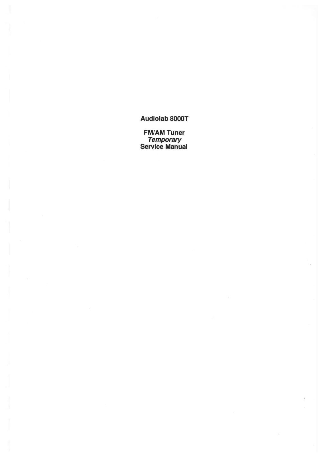 Audiolab 8000-T Service manual