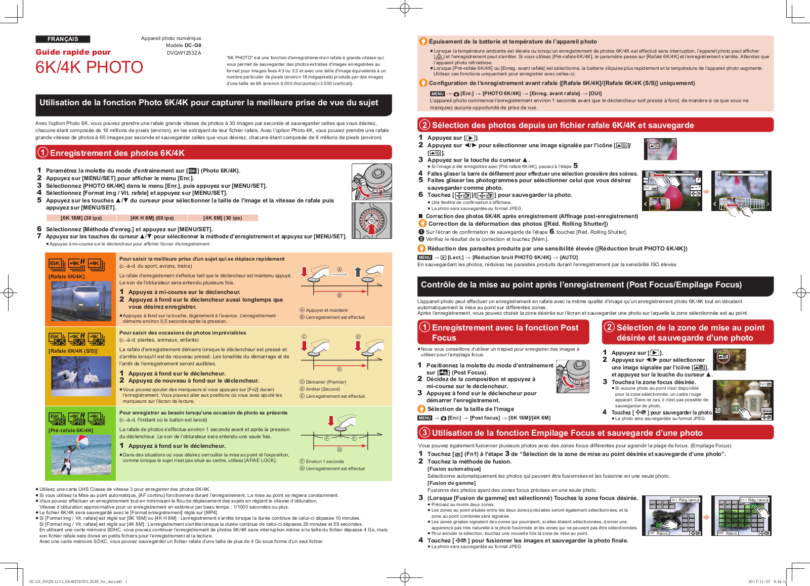 PANASONIC DC G9 Guide rapide