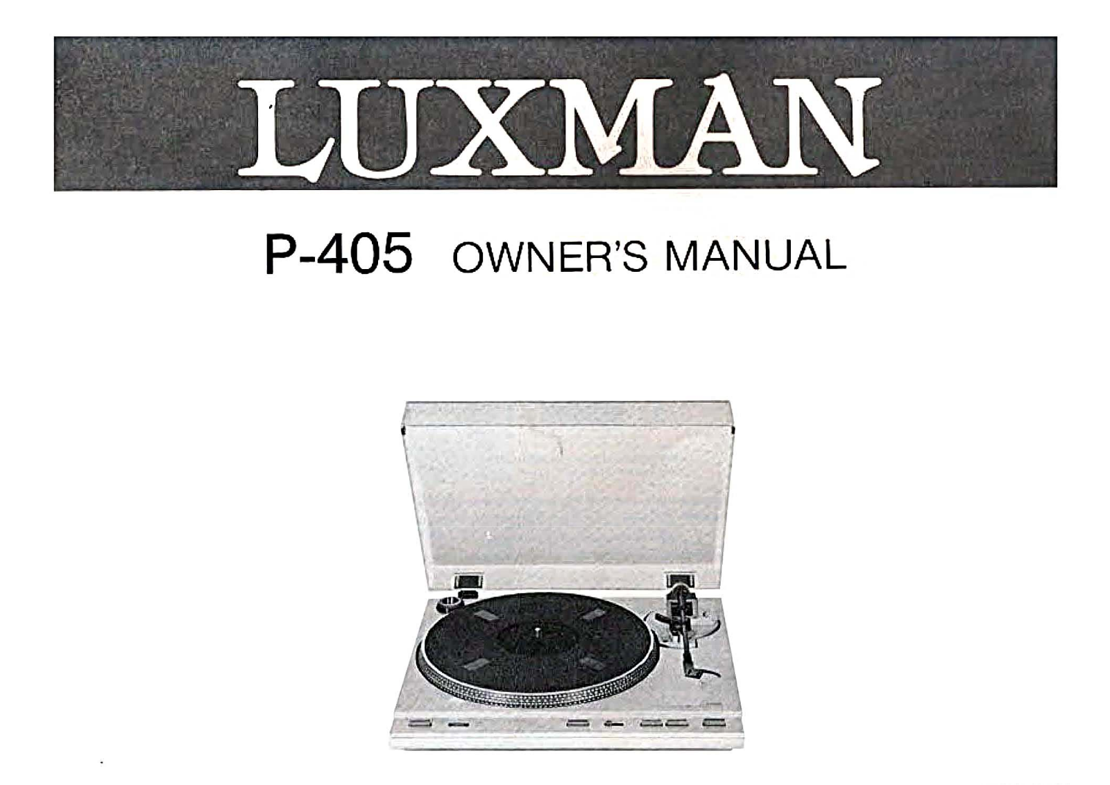 Luxman P-405 Owners Manual