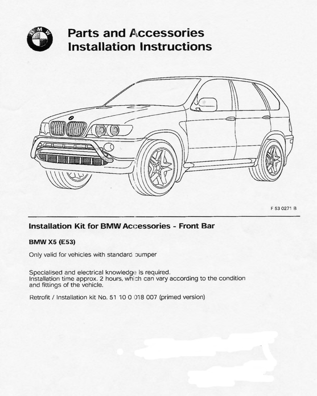 BMW F 53 0271 B User Manual