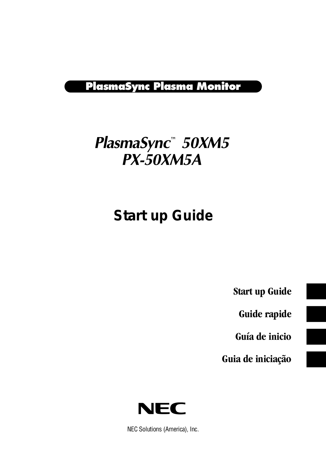 NEC PX-50XM5A, 50XM5 User Manual