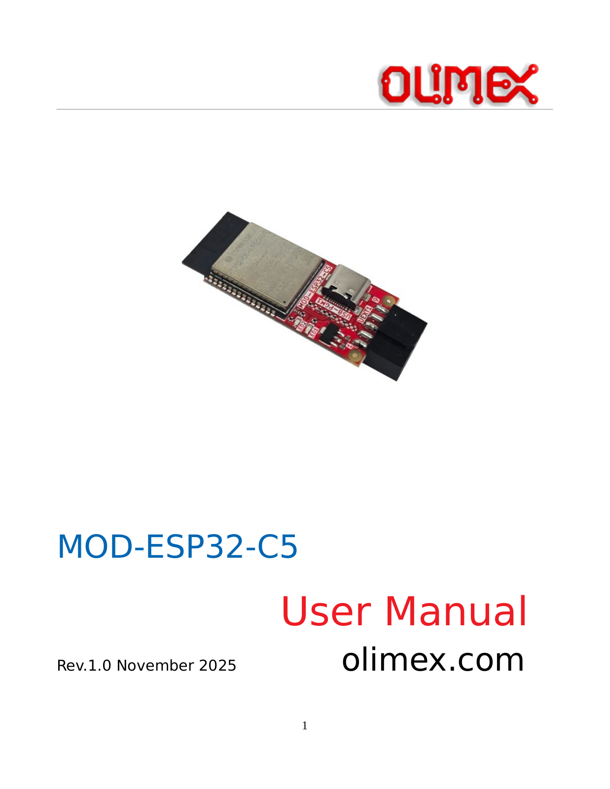 Olimex MOD ESP32 C5 User Manual - ManualMachine.com