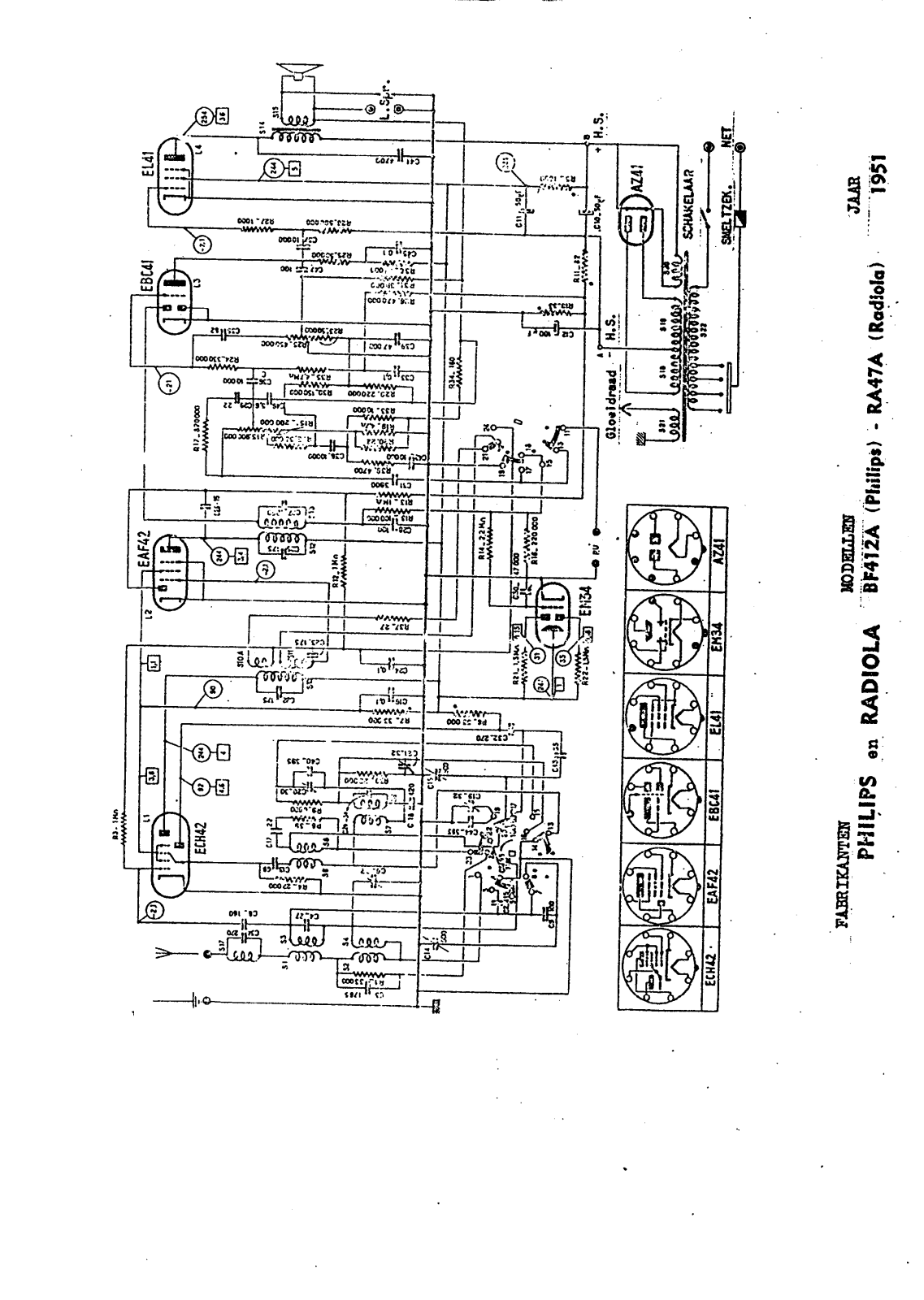 Radiola RA-47A, BF-412-A Schematic