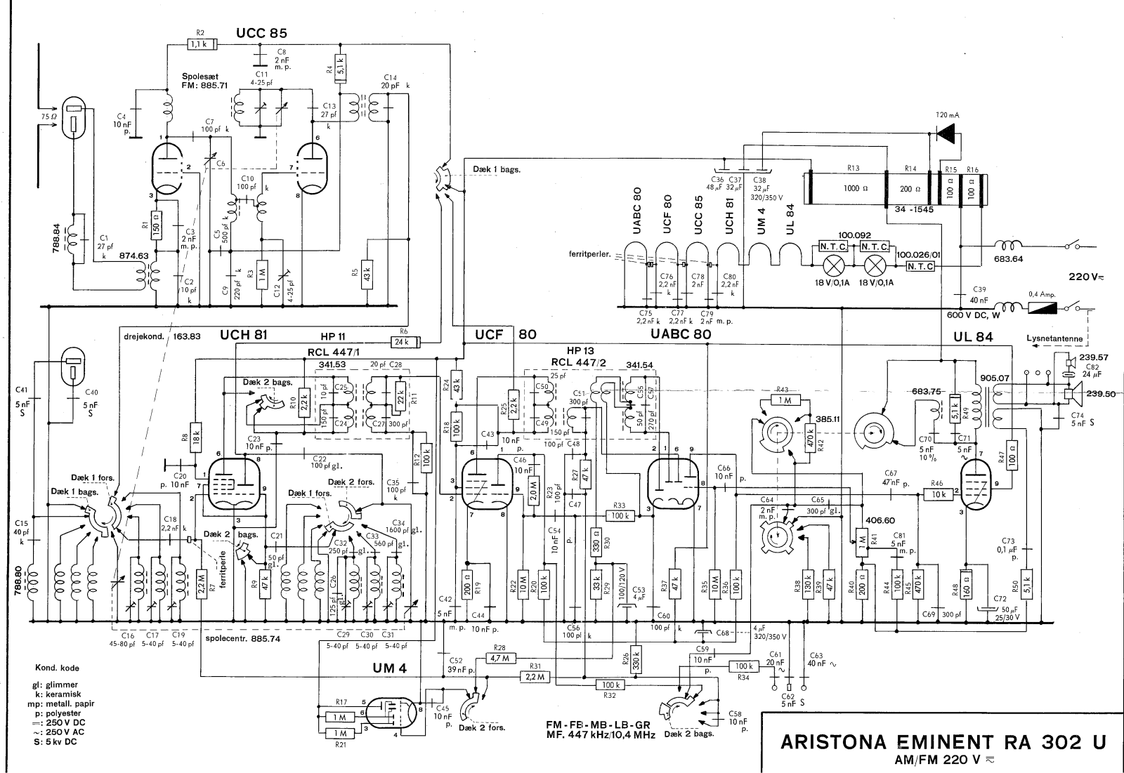 Aristona Eminent RA302U Schematic