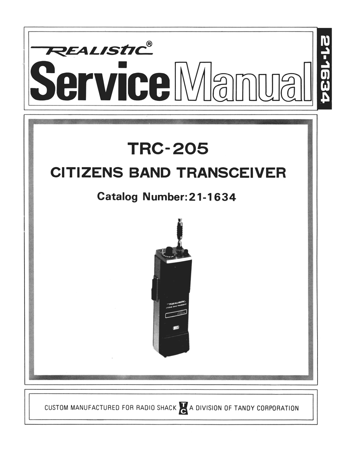 Realistic   RadioShack TRC-205 Service Manual