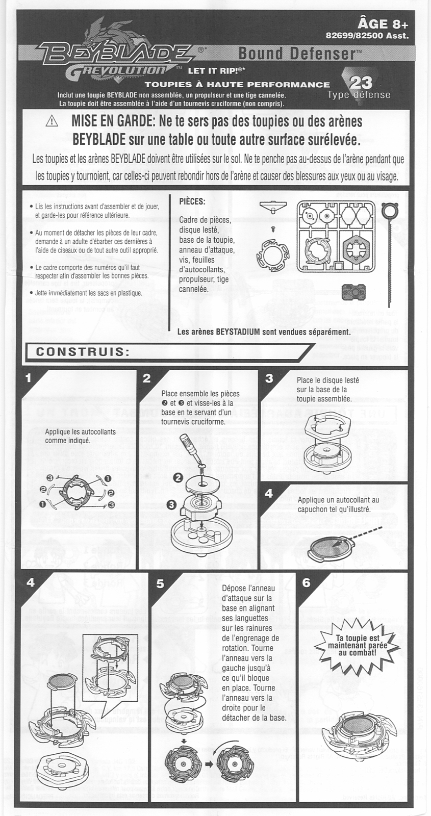 HASBRO Beyblade Grevolution Bound Defenser 23 User Manual