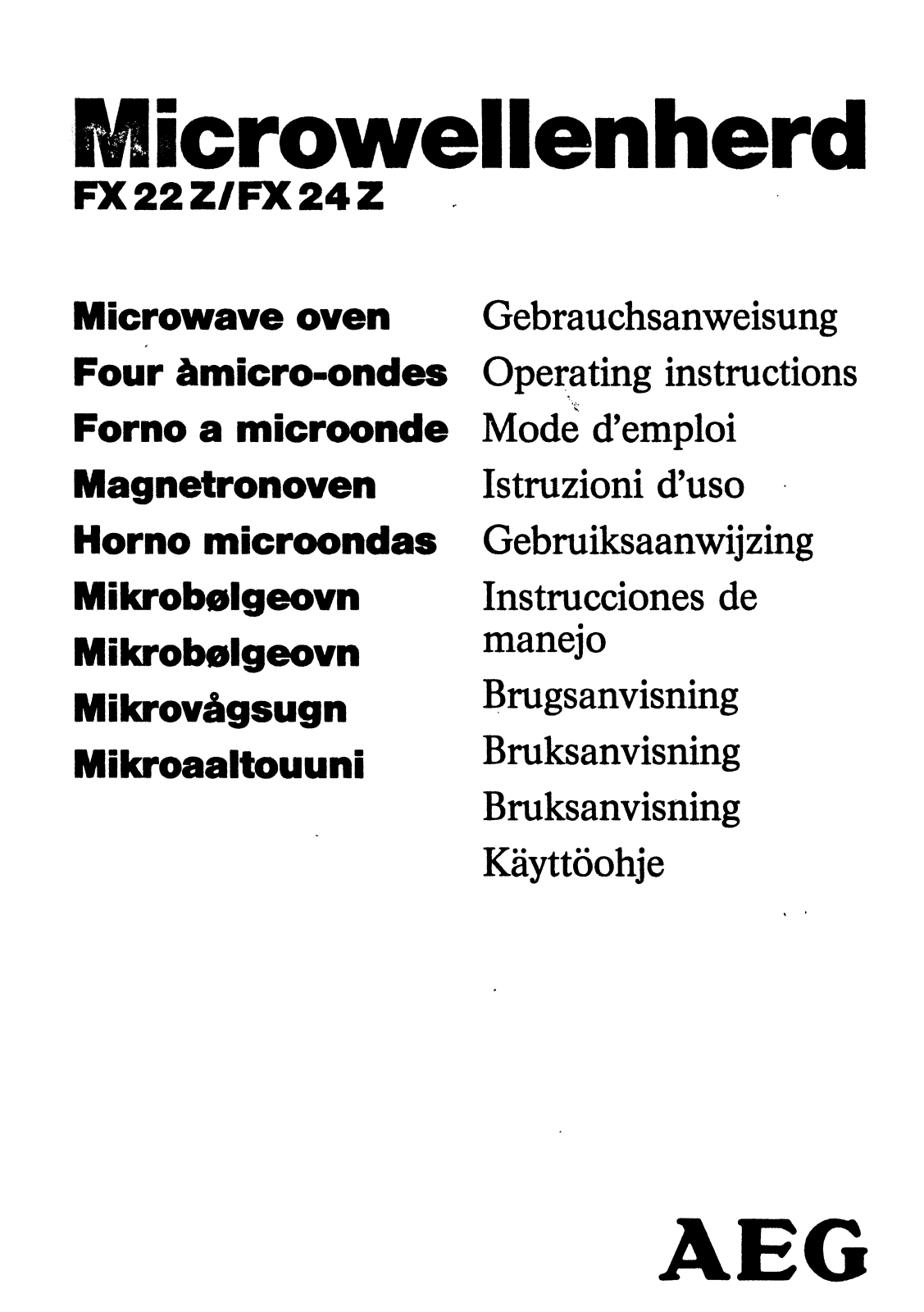 AEG Micromat FX22 Z User Manual