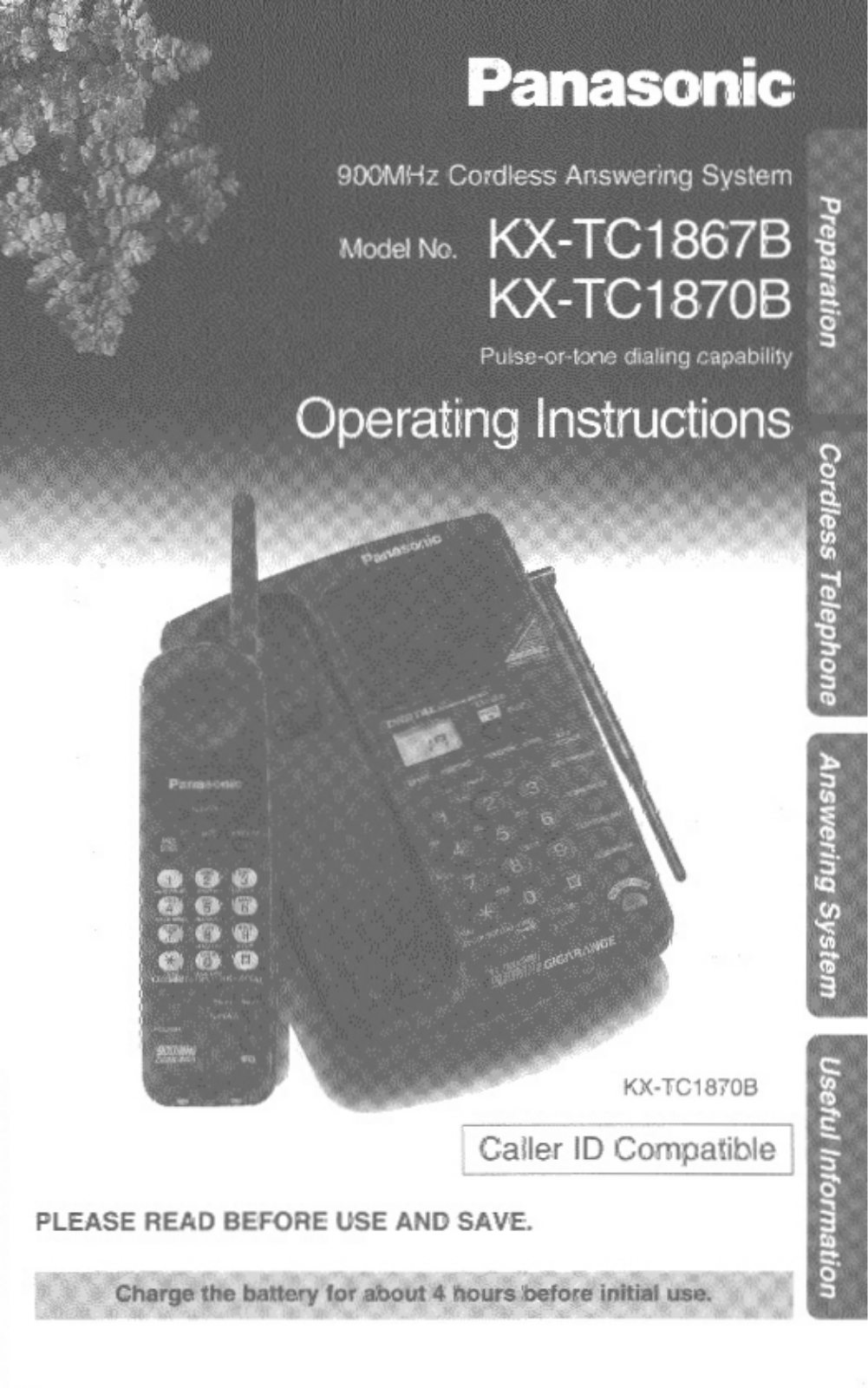 Panasonic kx-tc1867 Operation Manual