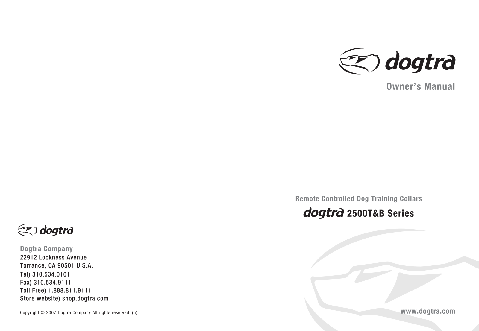 Dogtra 2500B User Manual