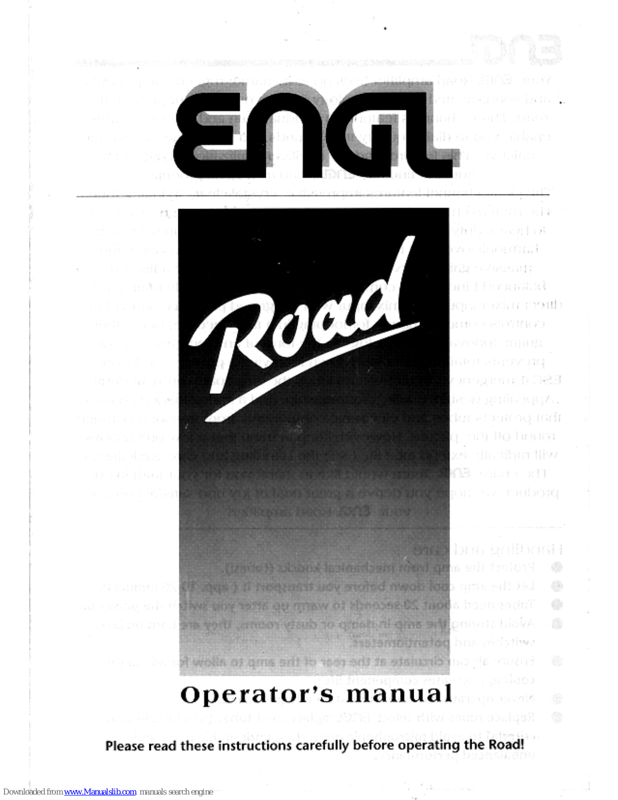 Engl Road Operating Manual