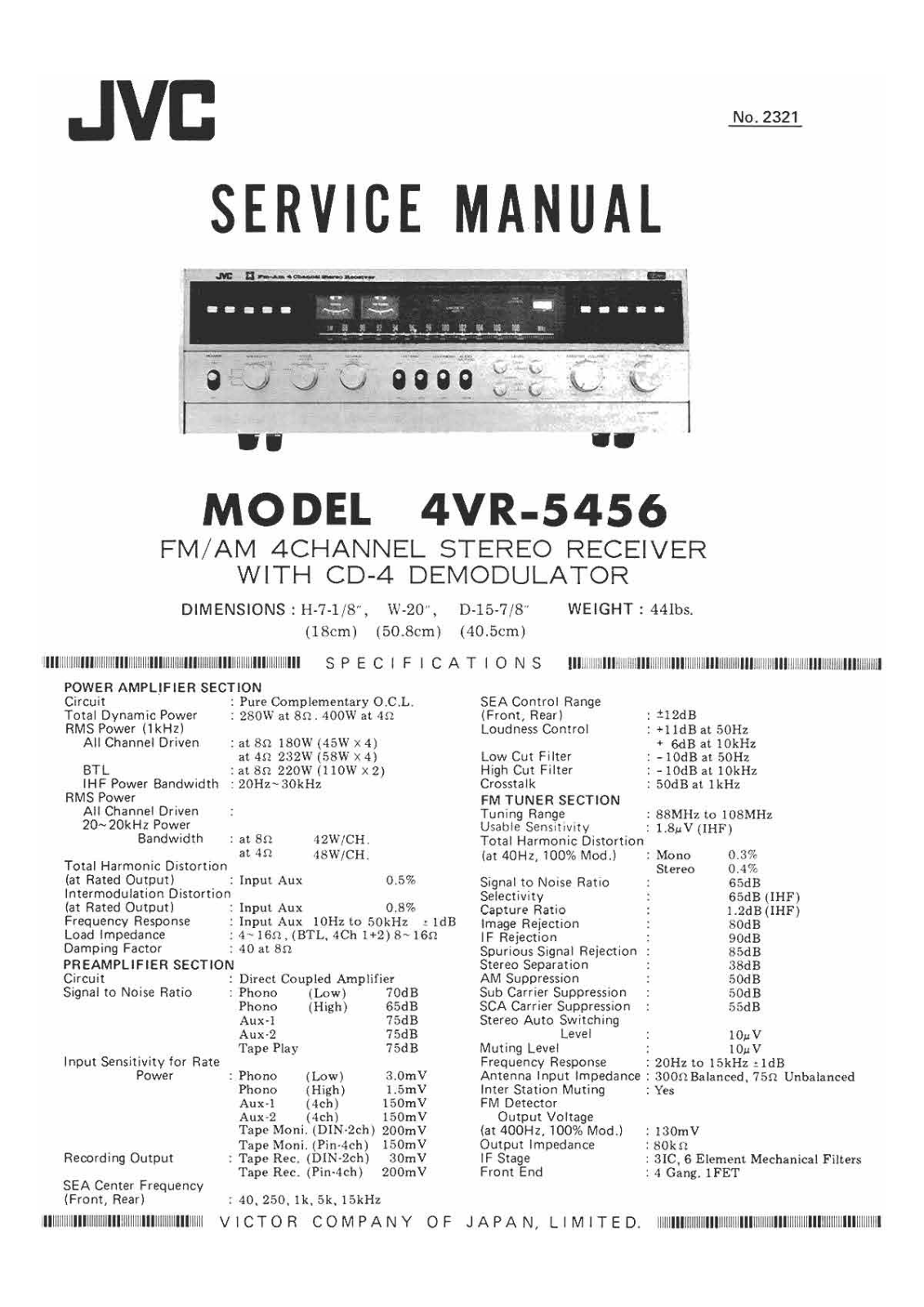 JVC 4-VR-5456 Service manual