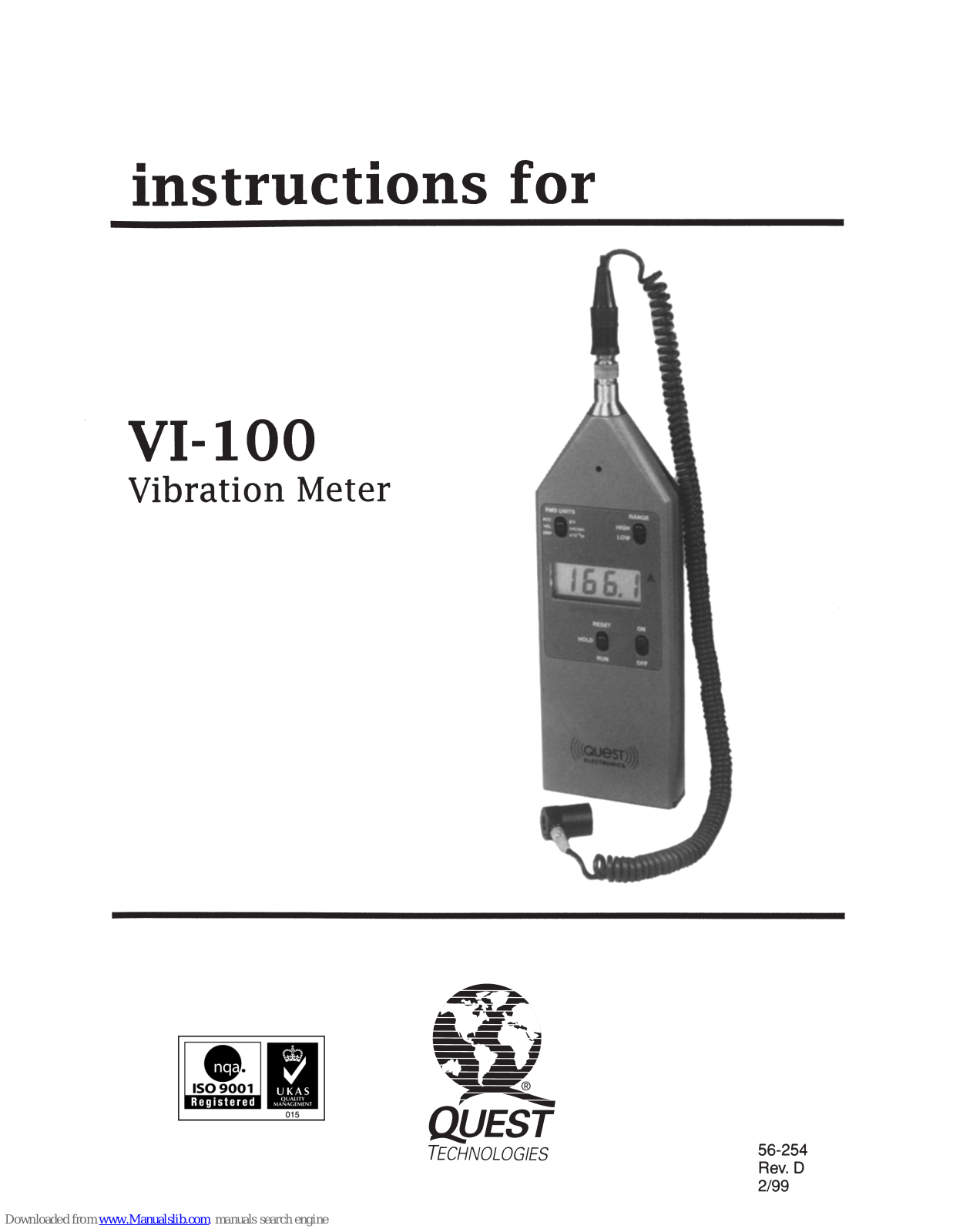 Quest Technologies VI-100 Instructions Manual - ManualMachine.com