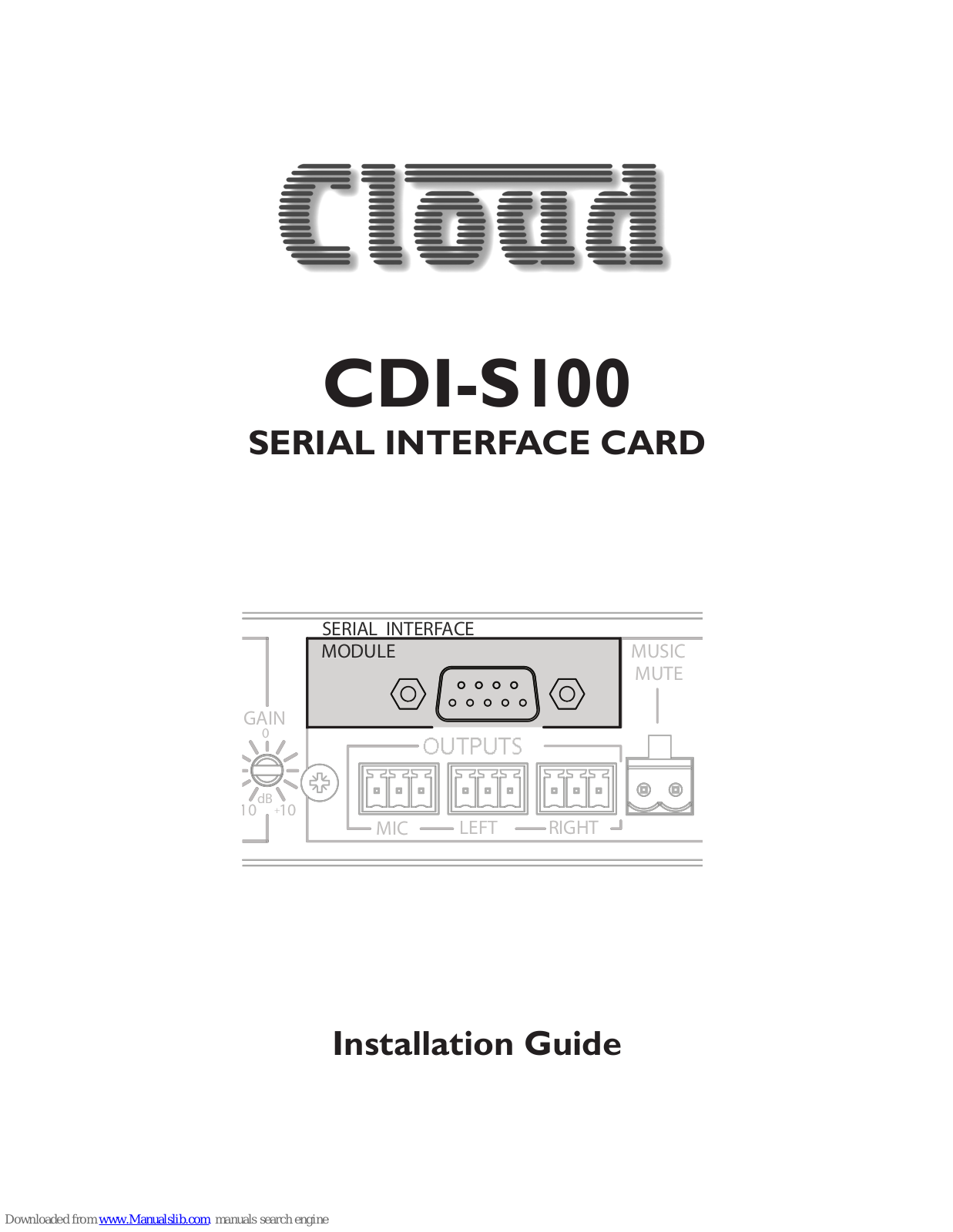 Cloud CDI-S100 Installation Manual