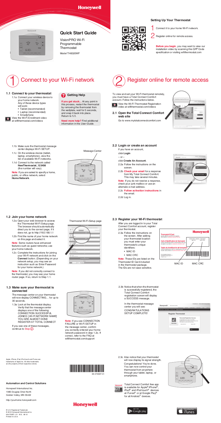 Pentax TH8320WF Quick Start Guide