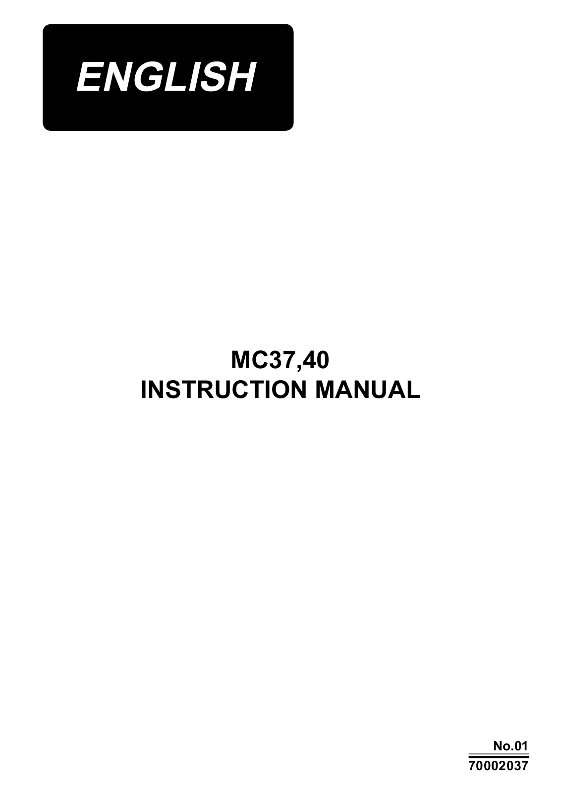 JUKI MC37, MC40 Instruction Manual