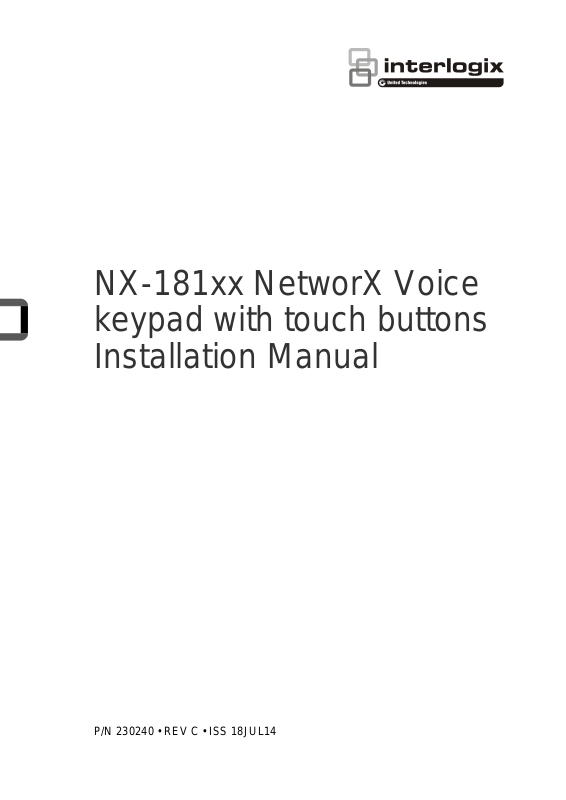 Interlogix NX-1811E, NX-1812E, NX-1813E, NX-1814E, NX-1815E User Manual